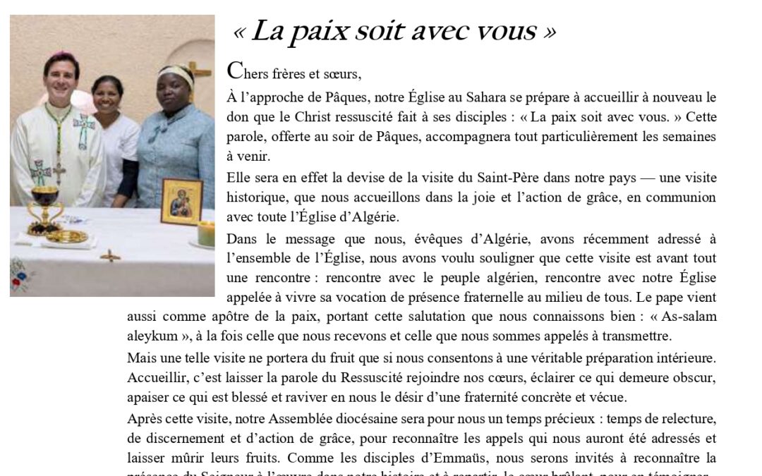 En chemin avril mai 2026 diocèse de Ghardaia